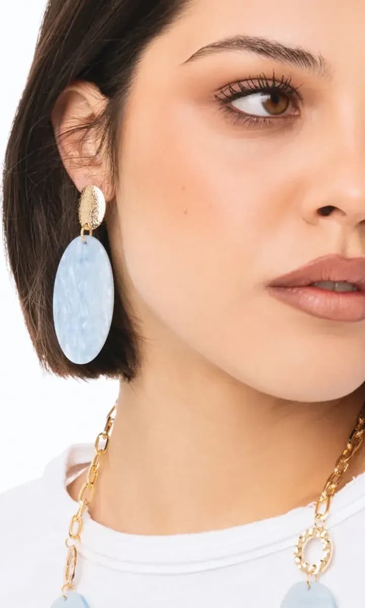 Orecchini pendenti con pietre ovali | MYA ACCESSORIES - 3
