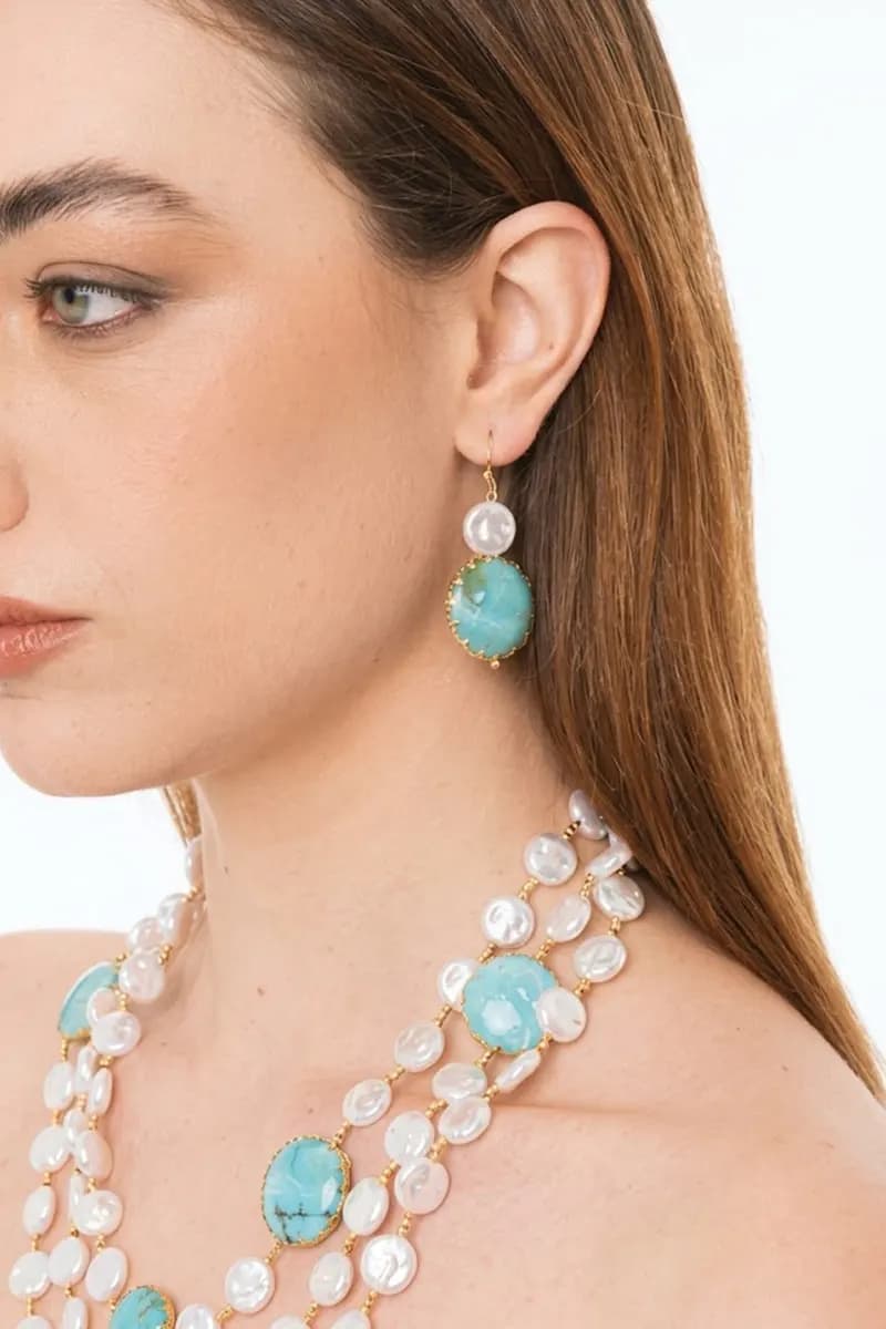 Orecchini pendenti con pietre in acrilico | MYA ACCESSORIES - 3