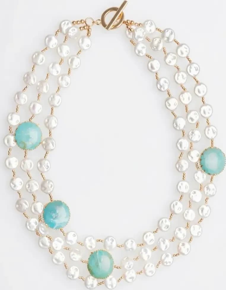 Collana a tre fili con perle in acrilico | MYA ACCESSORIES - 2