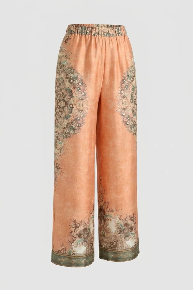 Pantalone palazzo fantasia cachemere | AMOSA - 2