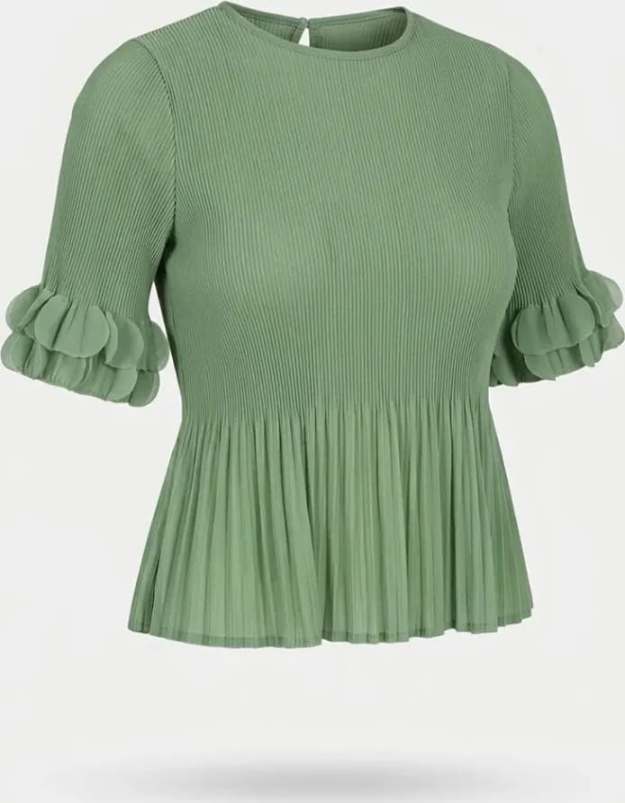 Maglia plissé maniche arricciate | AMOSA - 3