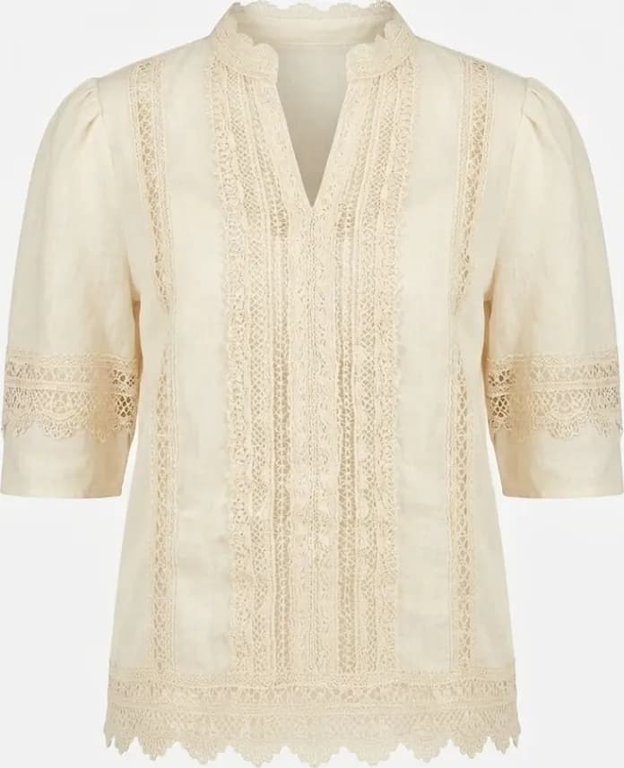 Blusa lavorata in pizzo | AMOSA - 2