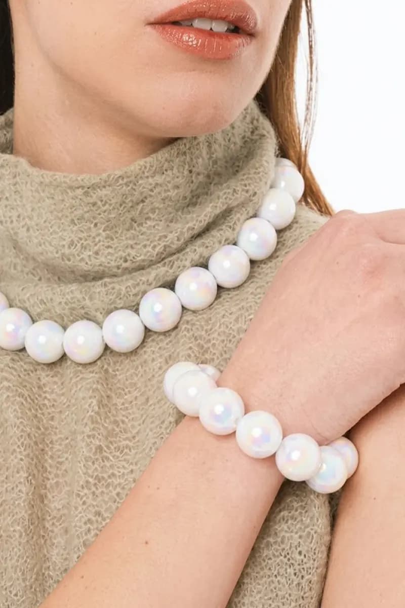 Bracciale elastico con sfere perlate | MYA ACCESSORIES
