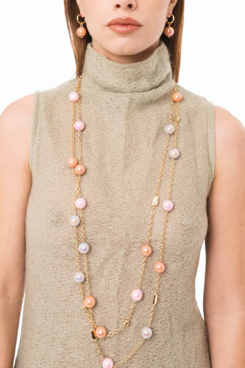 Collana lunga catena con sfere perlate | MYA ACCESSORIES - 5