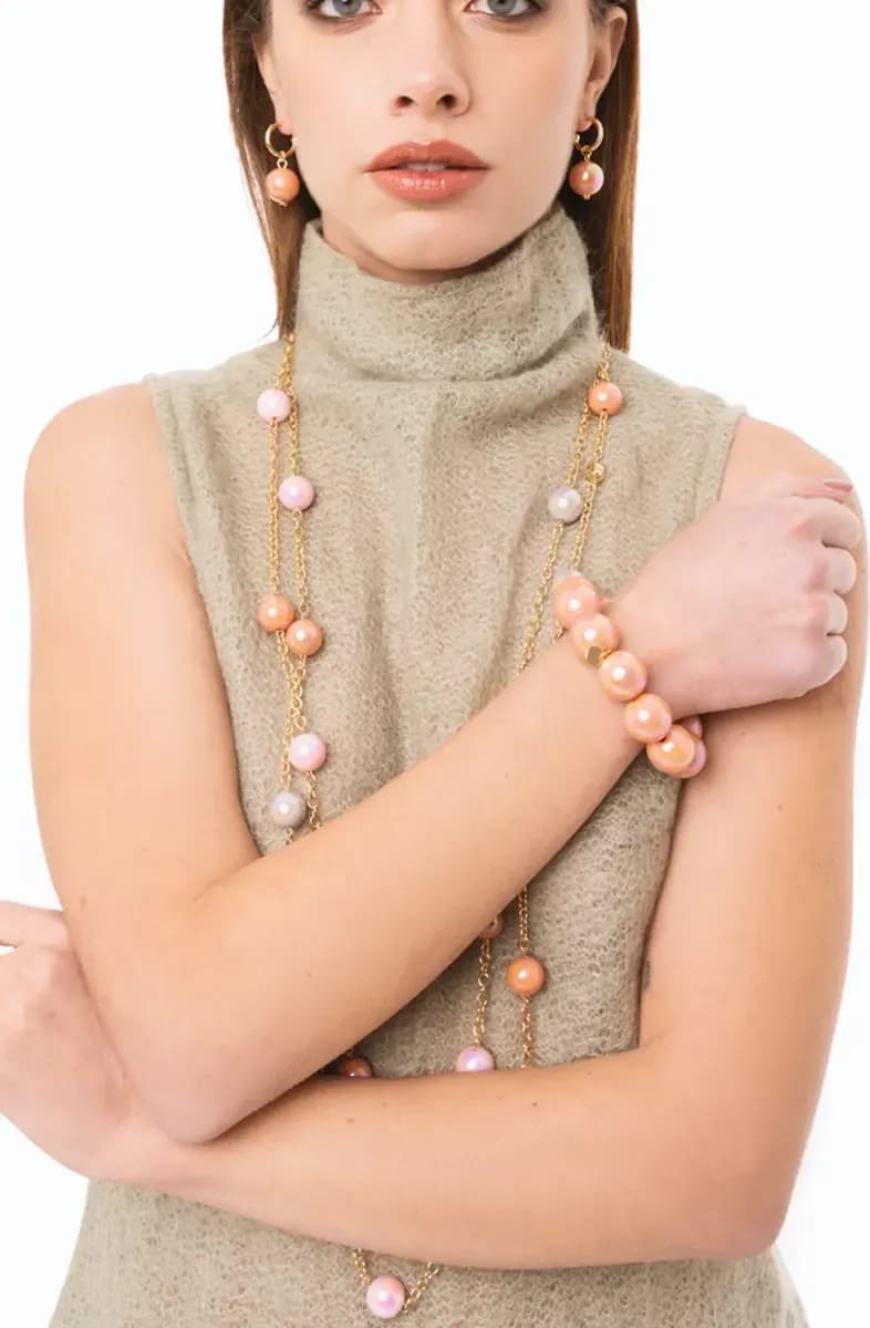 Collana lunga catena con sfere perlate | MYA ACCESSORIES - 4
