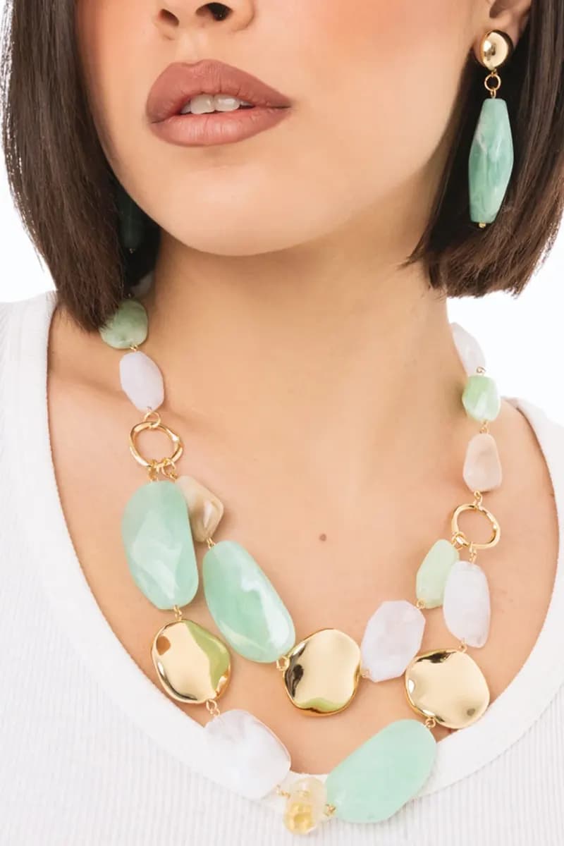 Collana girocollo con pietre in acrilico | MYA ACCESSORIES - 5