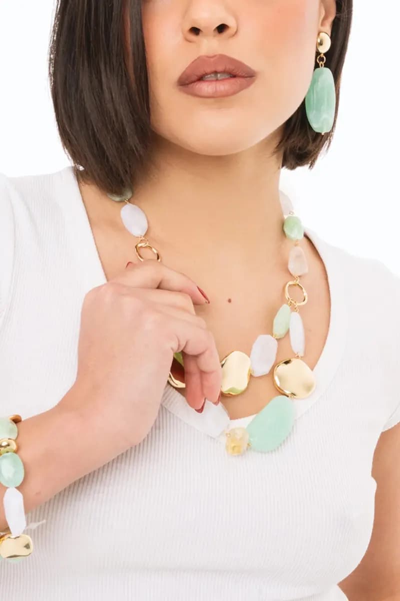 Collana girocollo con pietre in acrilico | MYA ACCESSORIES - 4