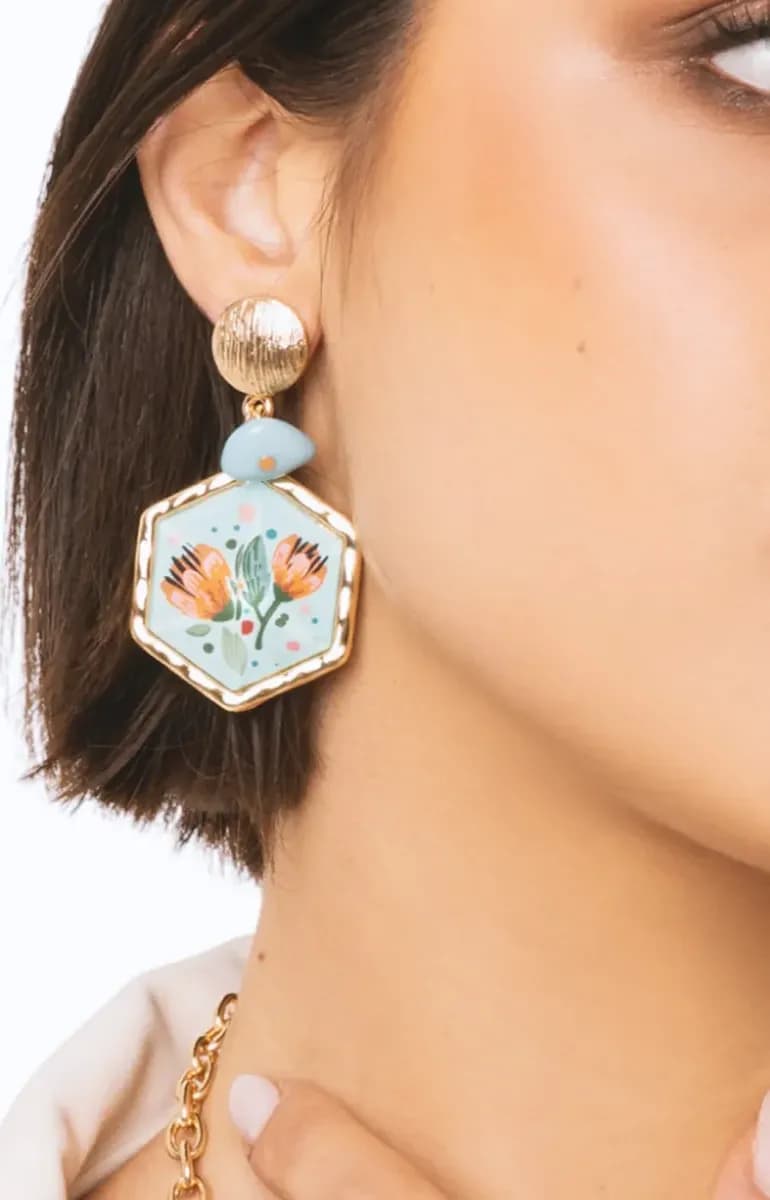 Orecchini pendenti con pietra esagonale | MYA ACCESSORIES - 3