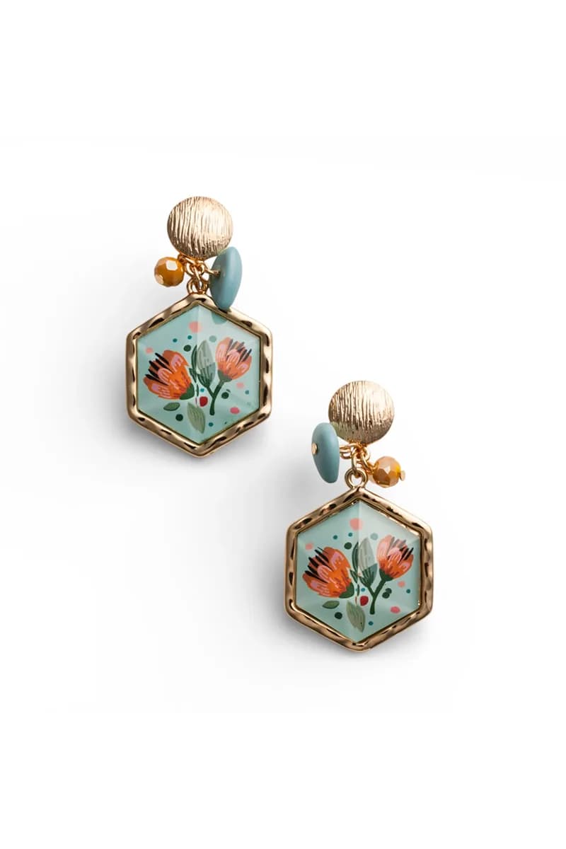 Orecchini pendenti con pietra esagonale | MYA ACCESSORIES - 2