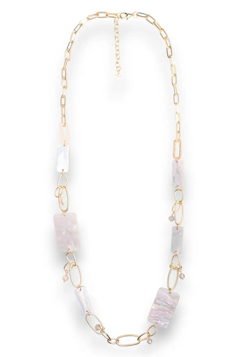 Collana lunga catena con pietre rettangolari | MYA ACCESSORIES - 3