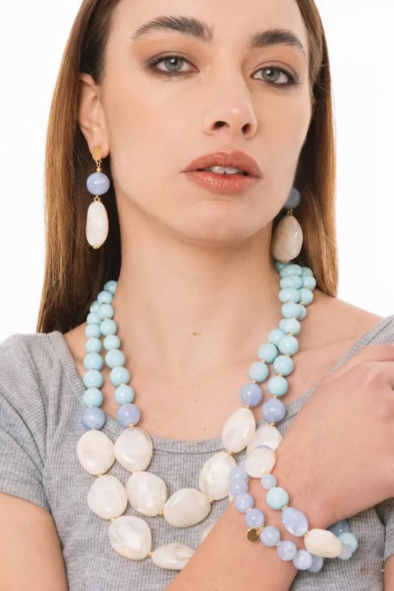 Orecchini pendenti con pietre in acrilico | MYA ACCESSORIES - 2