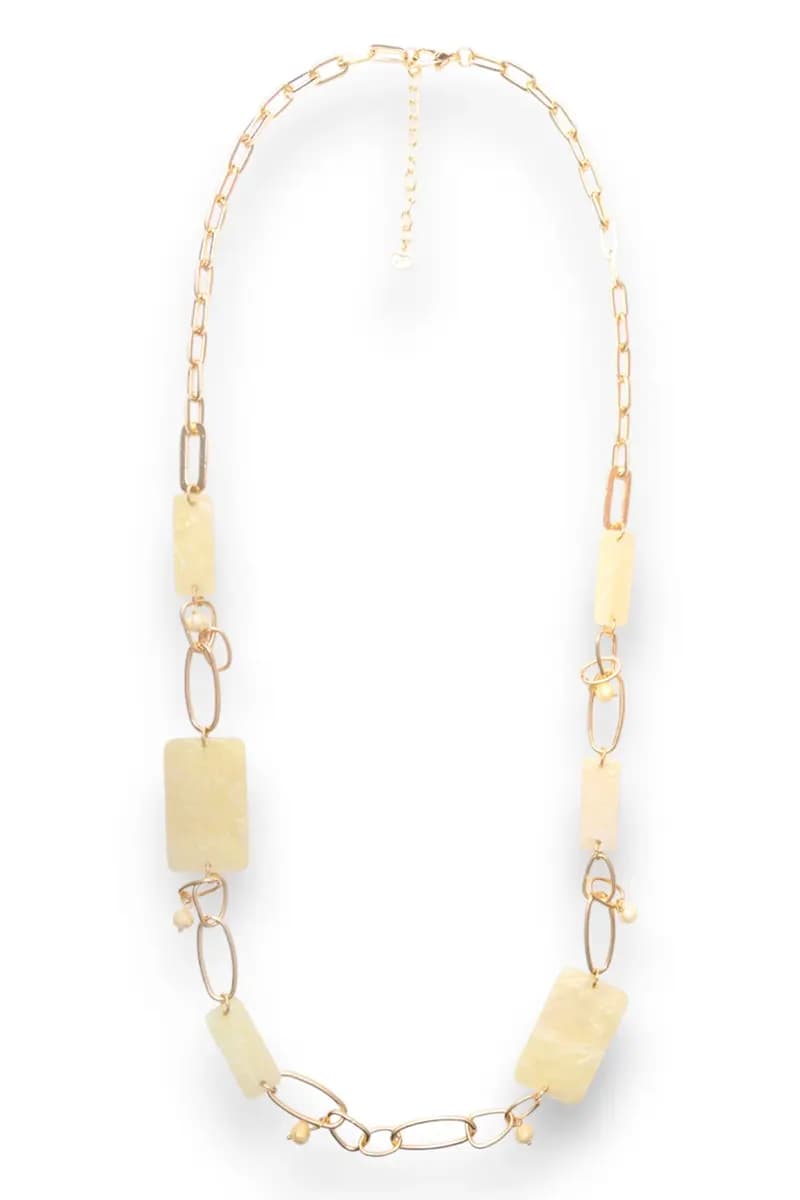 Collana lunga catena con pietre rettangolari | MYA ACCESSORIES - 3