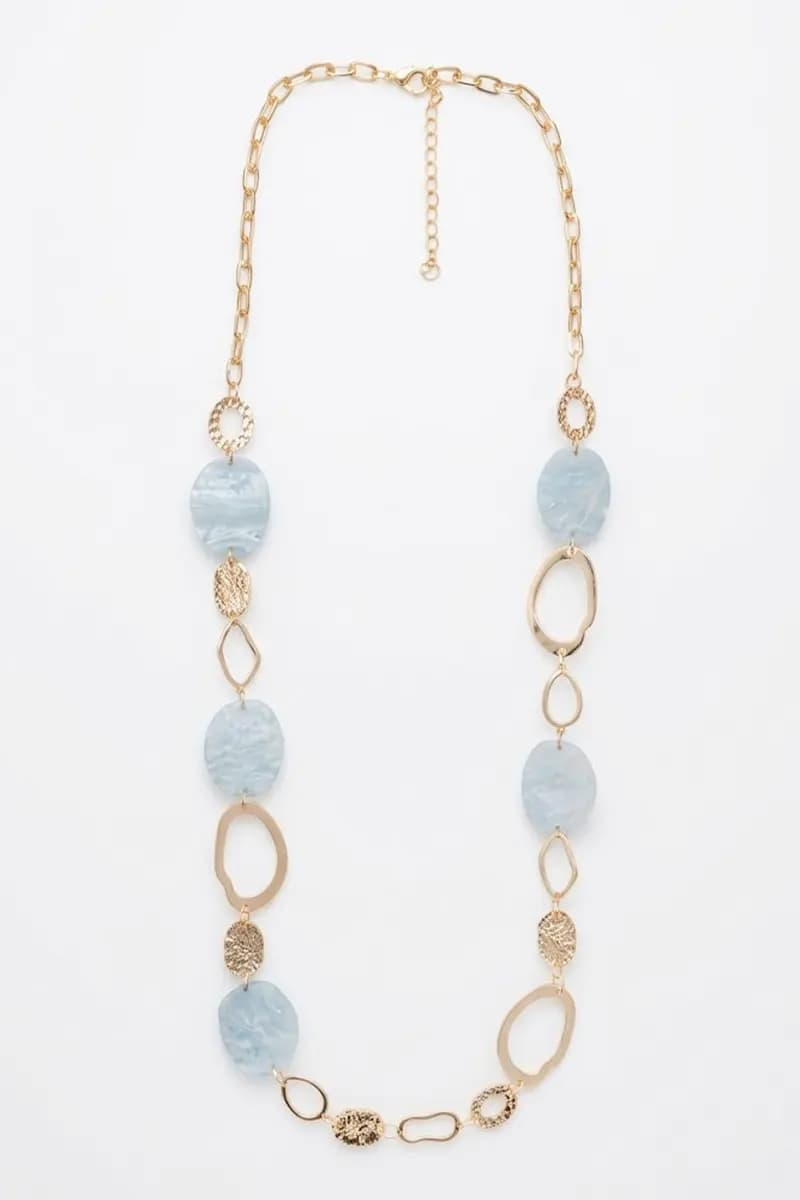 Collana lunga catena con pietre ovali | MYA ACCESSORIES - 2