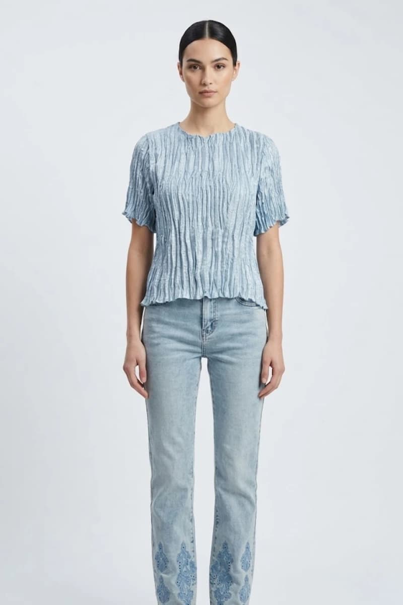 Jeans con decori in pizzo | AMOSA - 5