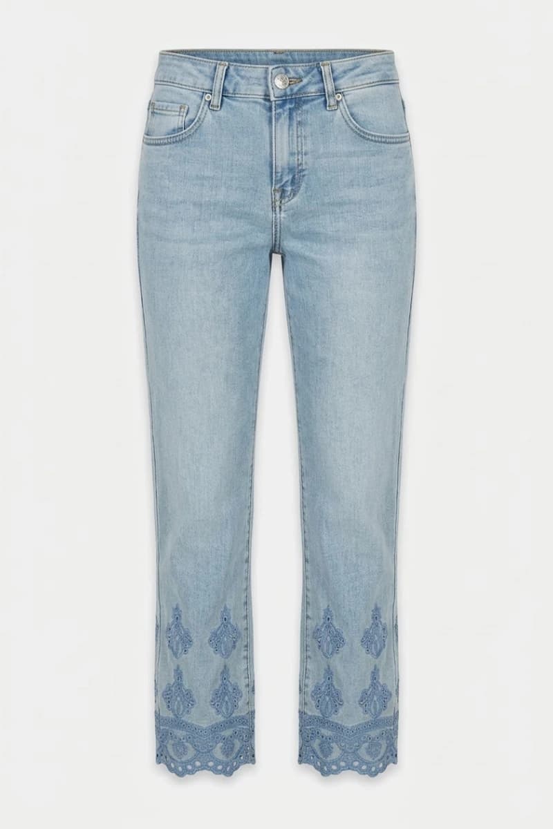 Jeans con decori in pizzo | AMOSA - 2