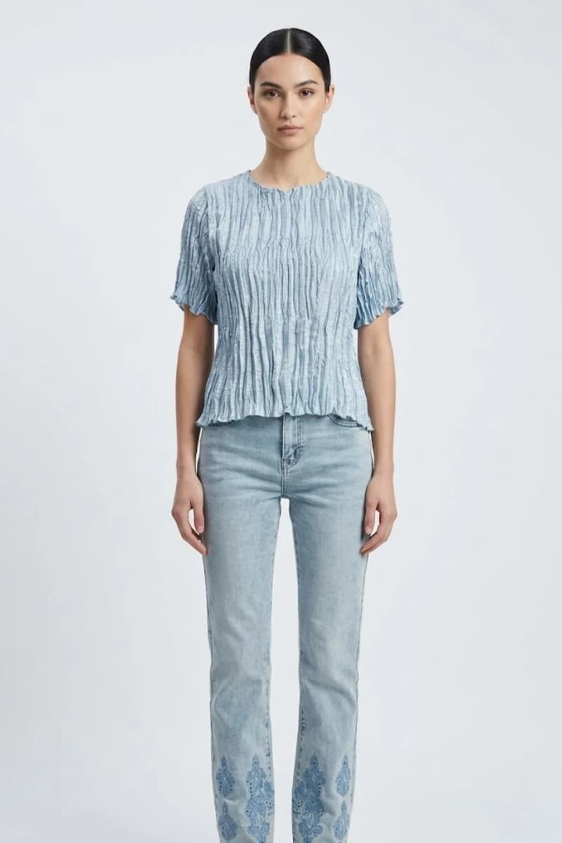 Jeans con decori in pizzo | AMOSA - 3
