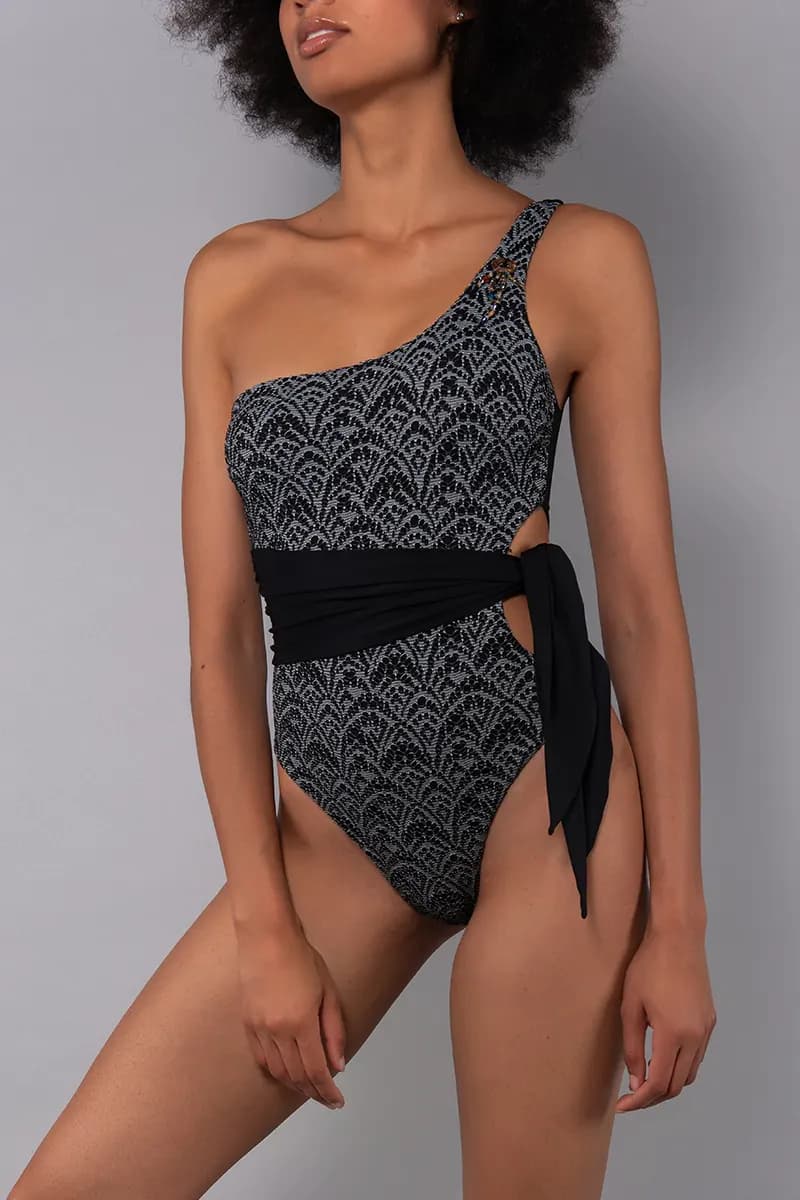 Costume intero monospalla con coppe estraibili Giamaica | VERDISSIMA Mare - 4