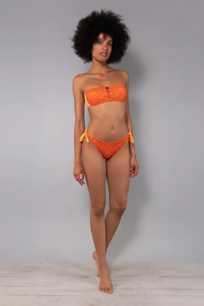 Bikini fascia imbottita e slip annodato Giamaica | VERDISSIMA Mare - 4