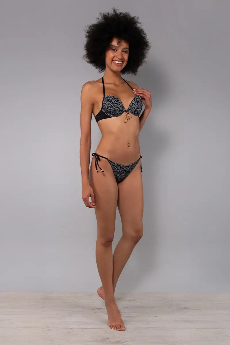 Bikini push-up estraibile e tanga annodato Giamaica | VERDISSIMA Mare - 4