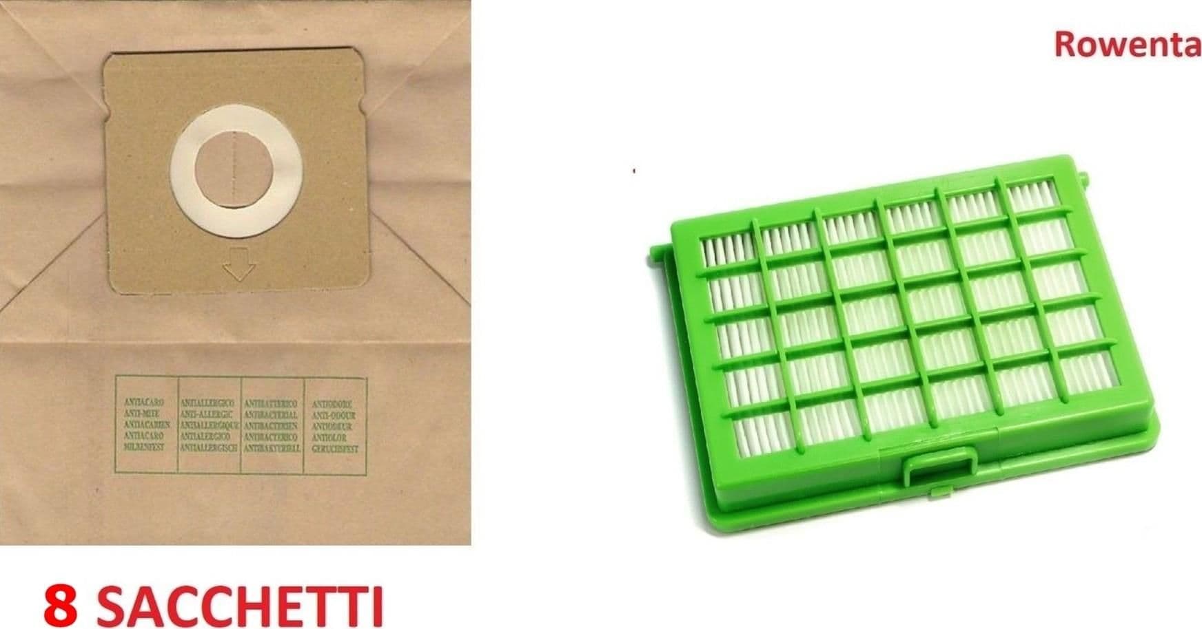 ROWENTA FILTRO HEPA+8SACCHETTI ASPIRAPOLVERE COMPACTEO CITY SPACE ERGO RW33 FE39 - 2