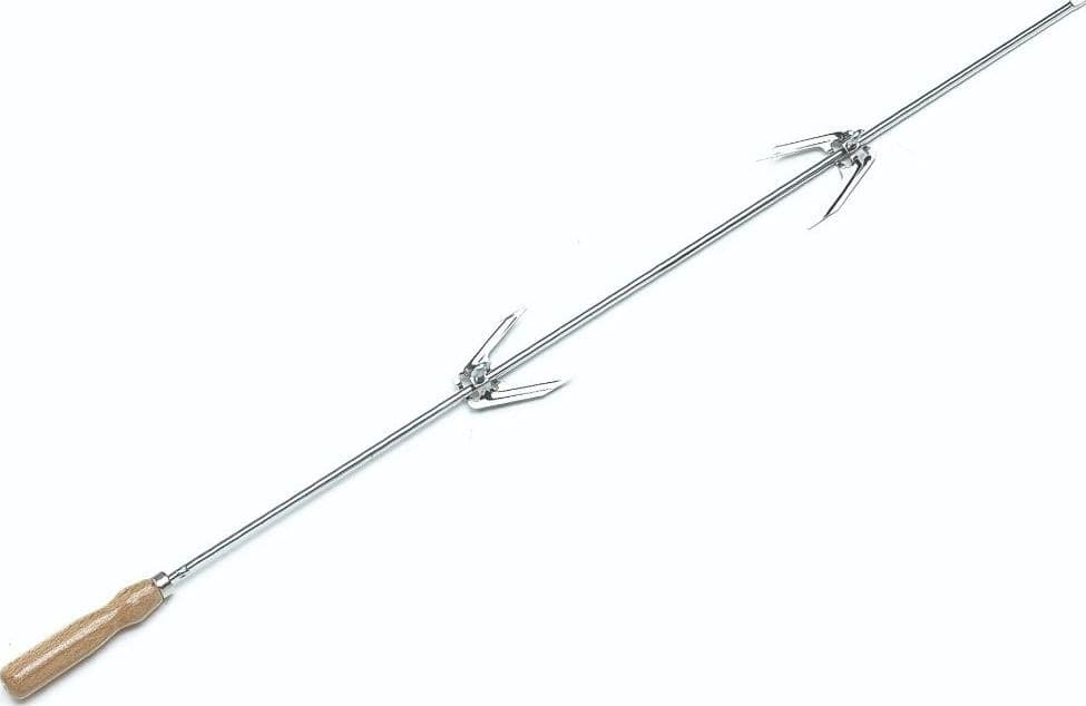 SPIEDO PER BARBECUE-GIRRAROSTO -CAMINETTO CM 80 INOX CON 2 FORCHETTE BRACE - 3