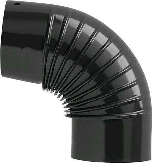 GOMITO A 90° PORCELLANATO PER STUFA NERO OPACO  Ø CM 15  DF  701594 - 2