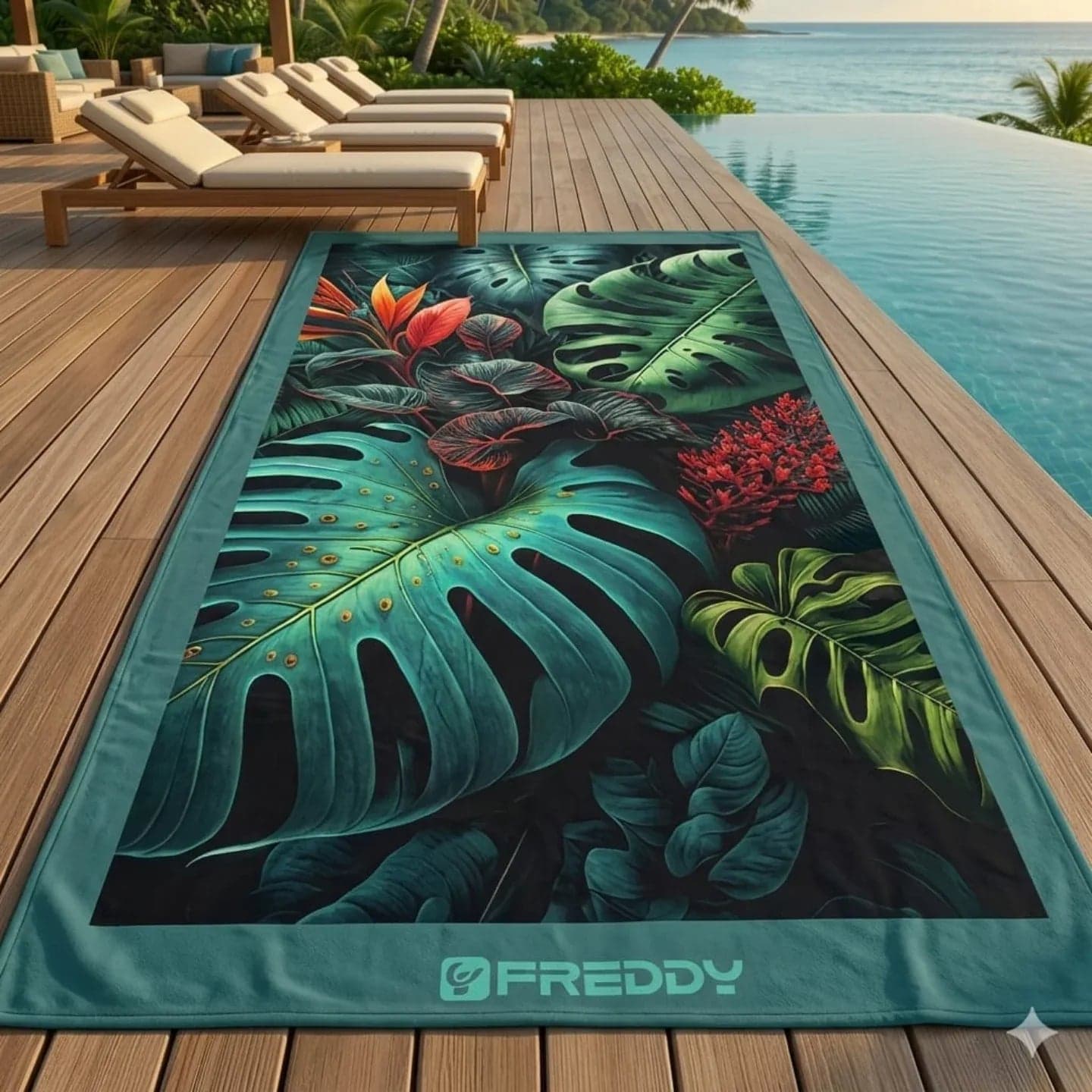 Telo Mare Freddy F300GREENWALL Sunset 90x180 cm in Spugna di Cotone - 2