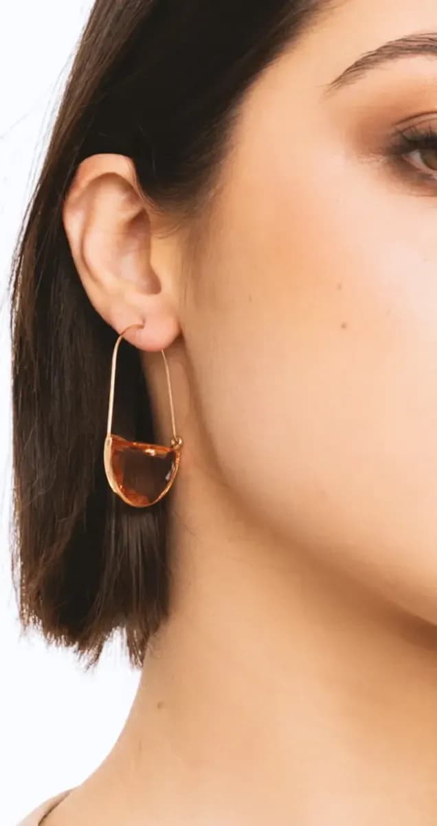 Orecchini pendenti con pietra in vetro | MYA ACCESSORIES - 3