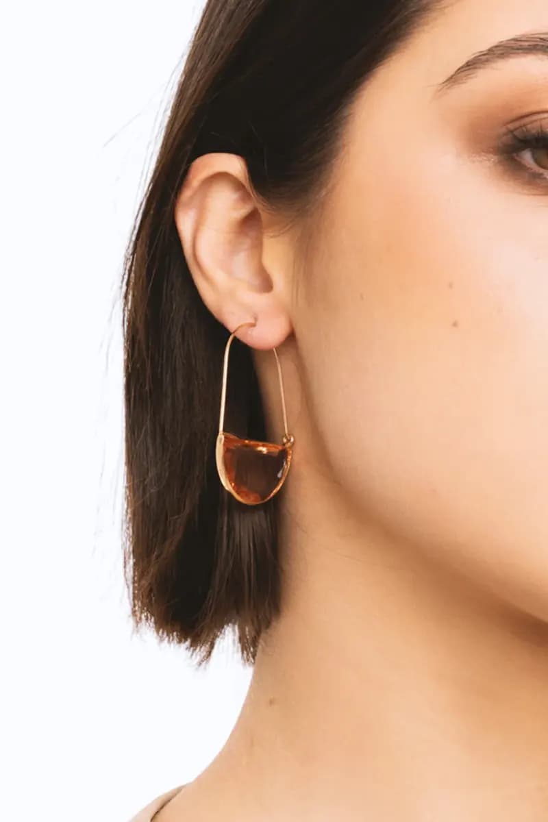 Orecchini pendenti con pietra in vetro | MYA ACCESSORIES - 3