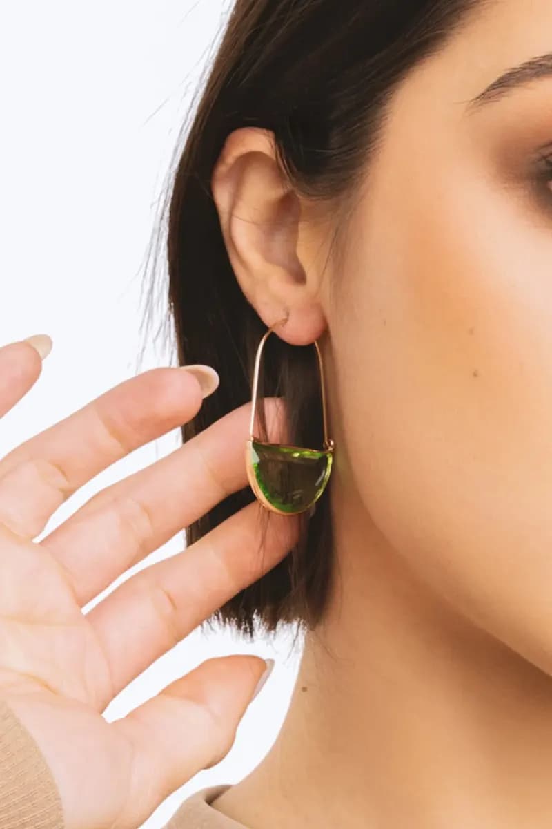 Orecchini pendenti con pietra in vetro | MYA ACCESSORIES - 3