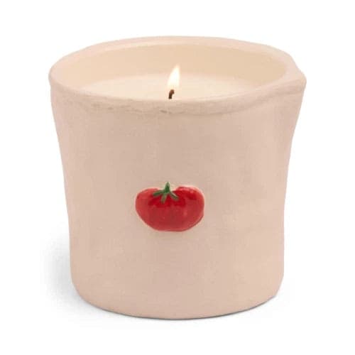 Candela in ceramica con decorazione a pomodoro in rilievo, formato Bistro 8oz/226g - Confezione regalo a tema pomodoro - 2