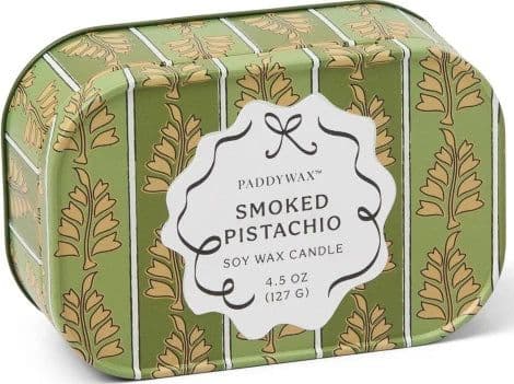 Candela Cherie in latta stampata da 127 g (4,5 oz) - Verde e kaki - Pistacchio affumicato - 3