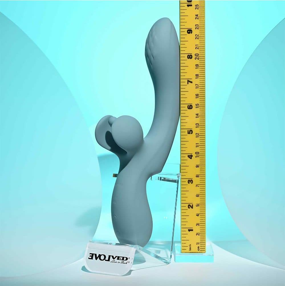 Vibratore Rabbit grande con stimolatore clitoride movimento indipendente 5 x EVOLVED RABBIT VIBRATOR TAKE YOUR FLICK BLUE in prodotto Erosdom - Palmi, commercioVirtuoso.it