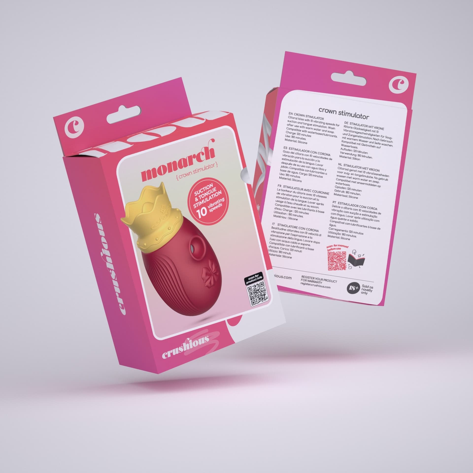Stimolatore clitorideo vaginale Crown 10 velocità USB 2 in 1 waterproof silicone in prodotto Erosdom - Palmi, commercioVirtuoso.it