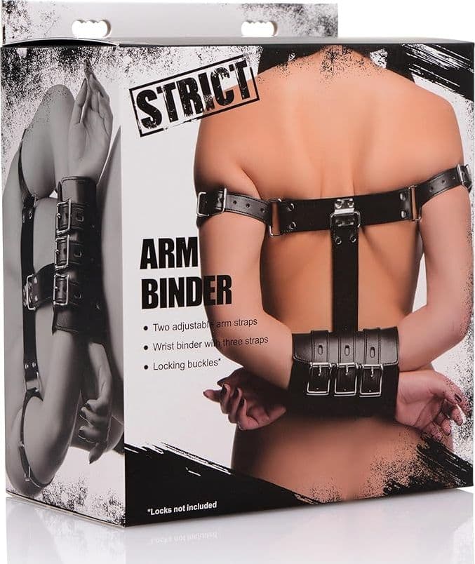 Bondage contenzione braccia bicipiti nero blocco controllo BDSM pelle PU