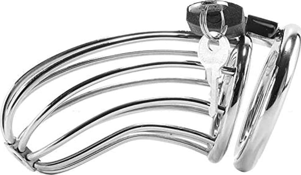 Gabbia pene cintura castità in acciaio pesante Bird Chastity Ring Cage BDSM