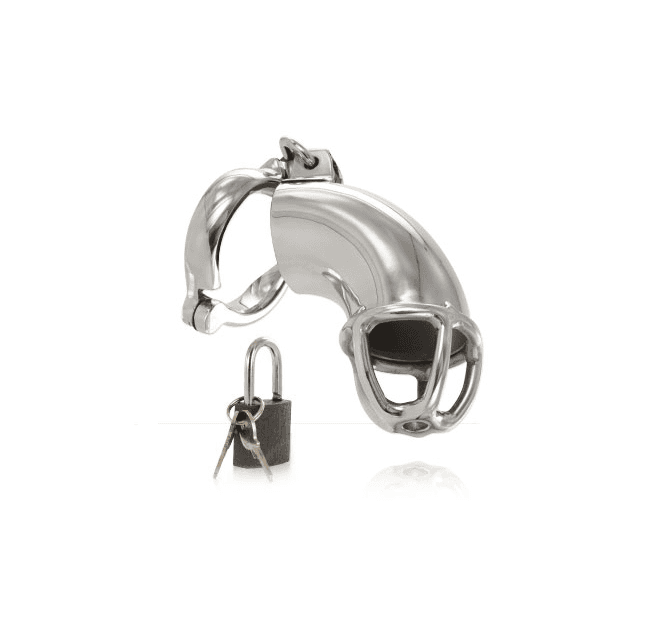 Gabbia pene cintura castità in acciaio pesante Cock Ring Retain Ancelot BDSM