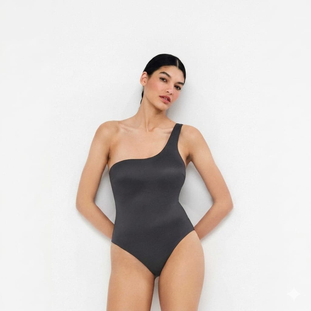 Costume Donna Gisela 2/30417U Intero Asimmetrico In&Out Nero con Coppe Rimovibili - 6