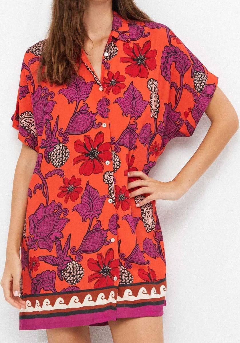 Copricostume Donna Gisela 2/40055U Canotta Floreale Tropicale in Viscosa in Autocategorizzazione The King Luxury - San Marcellino, commercioVirtuoso.it