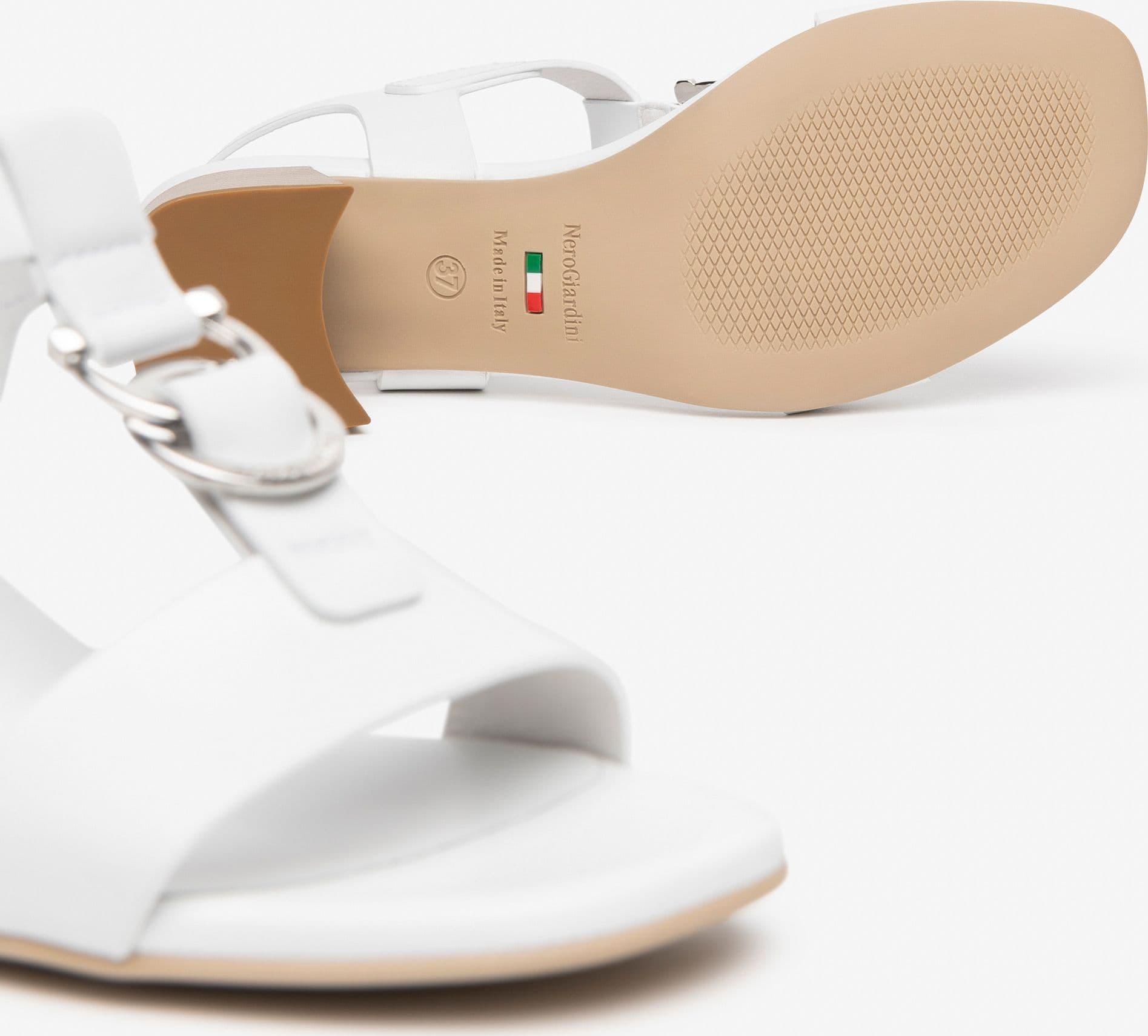 Nero Giardini sandali donna in pelle bianco E615870D707 - 4