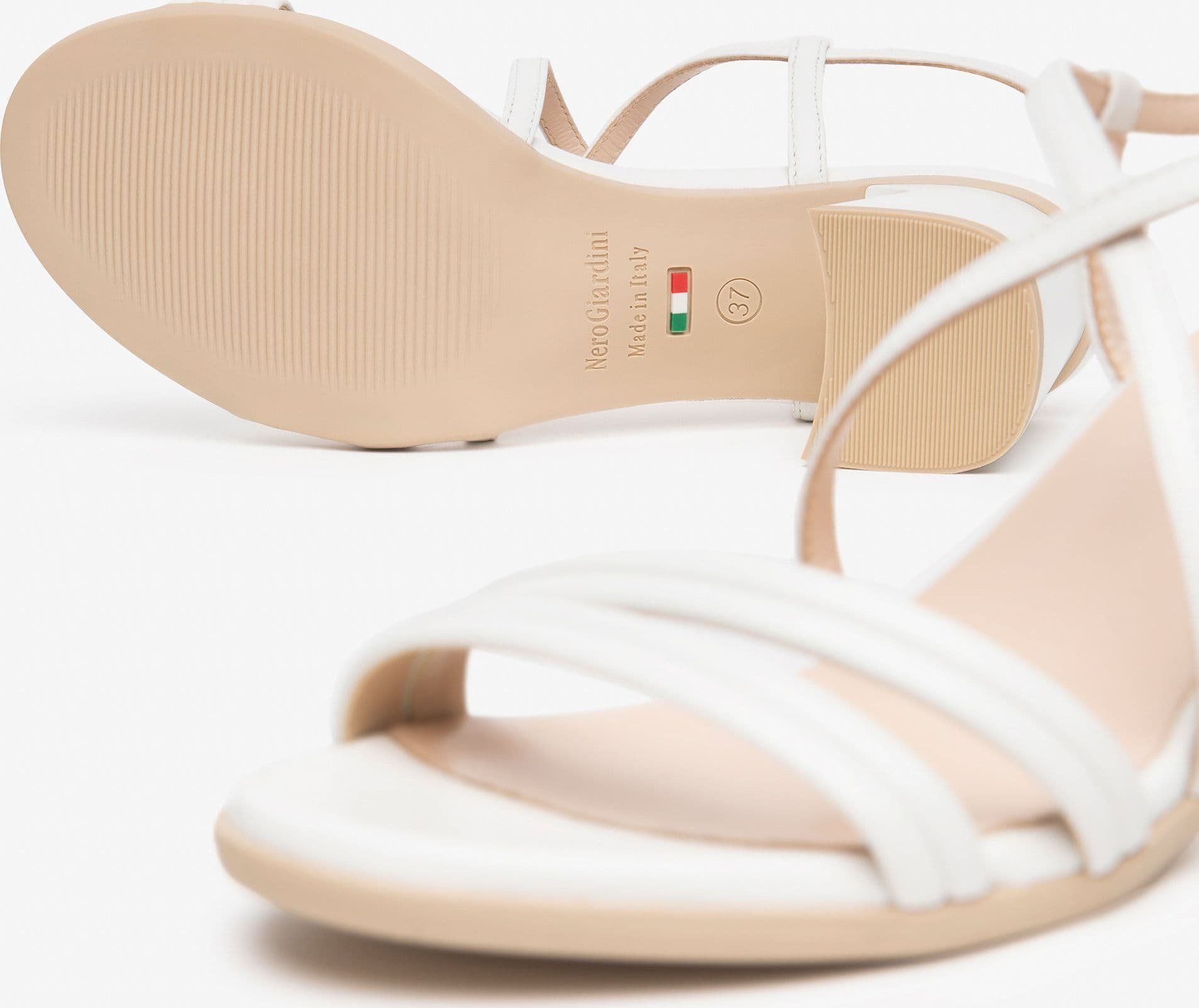 Nero Giardini sandali donna in pelle bianco E615740D707 - 4