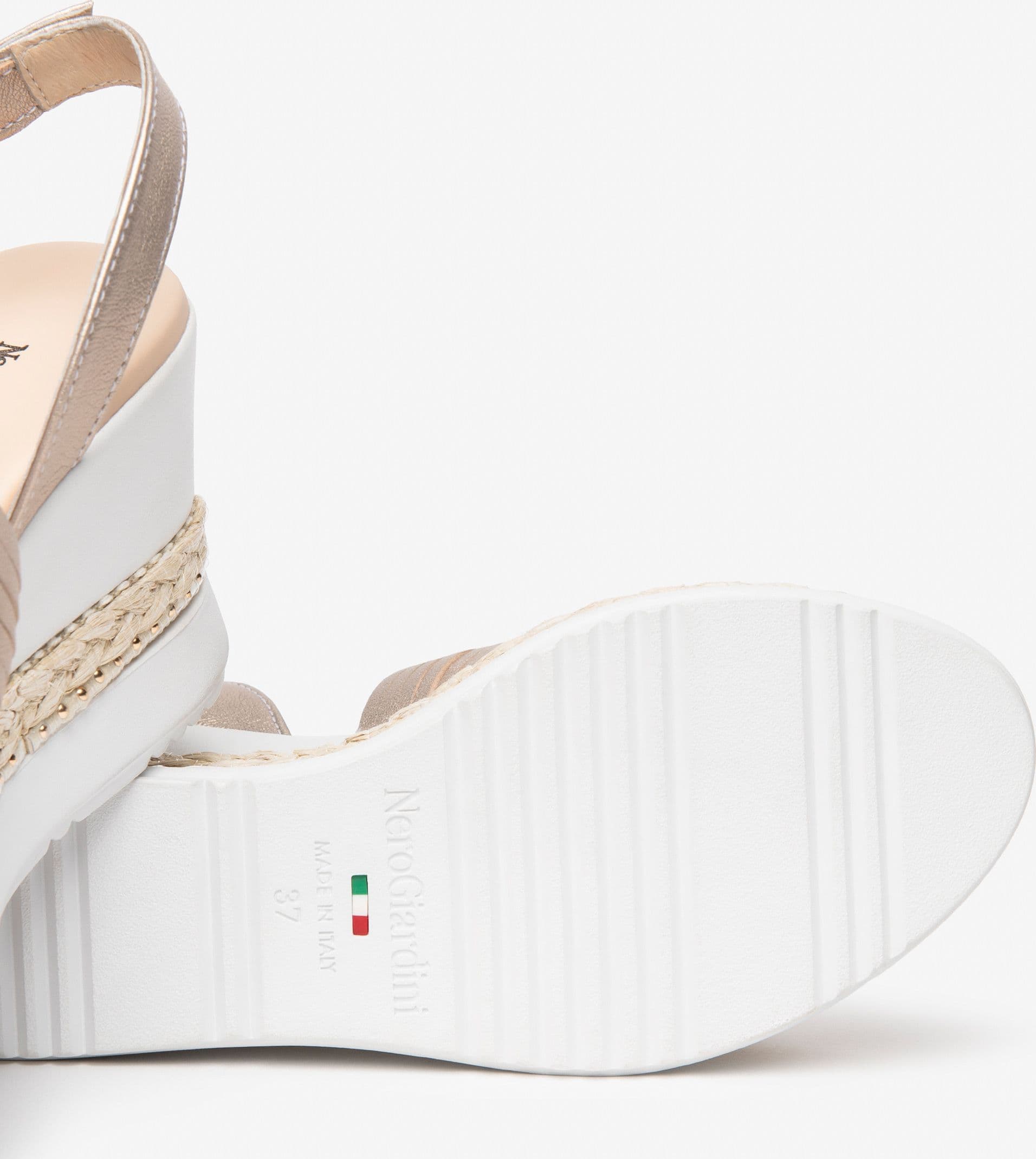 Nero Giardini sandali donna in pelle bianco sand E616010D707 - 4