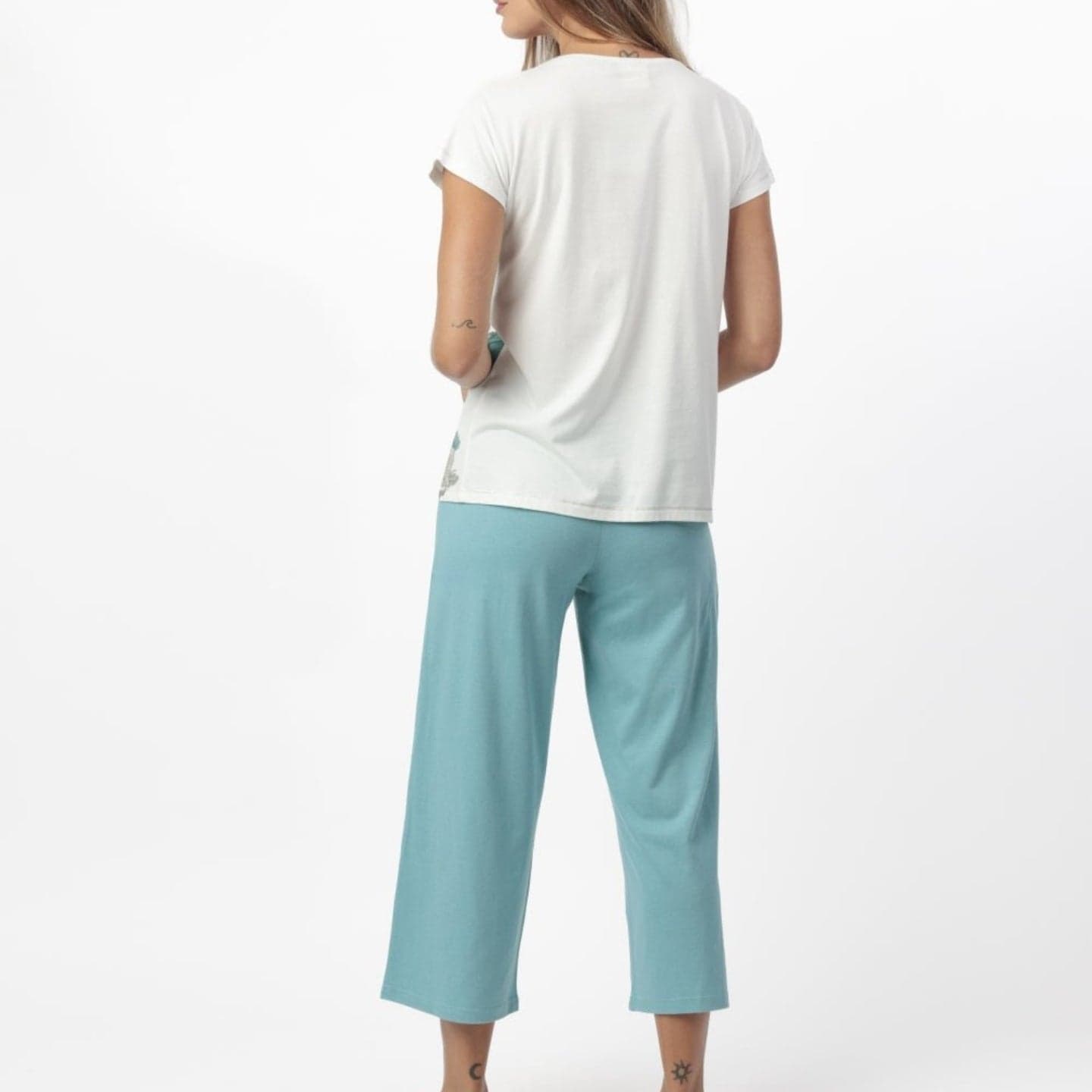 Pigiama Donna Admas 64054 Garden Aqua Primavera/Estate con Pantaloni Palazzo in Autocategorizzazione The King Luxury - San Marcellino, commercioVirtuoso.it