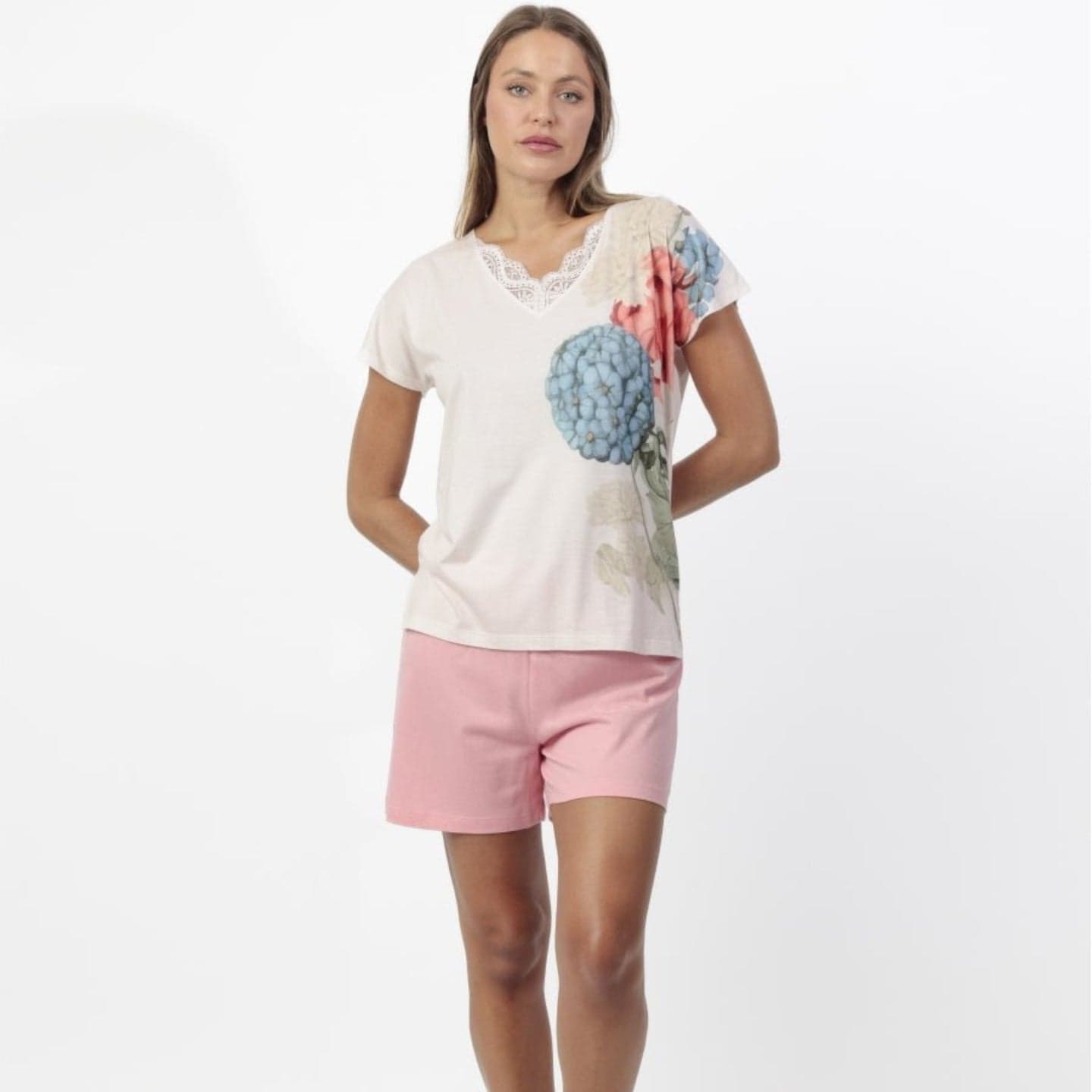 Pigiama Donna Admas 64061 Garden Petalo Primavera/Estate con Pantaloncino - 5