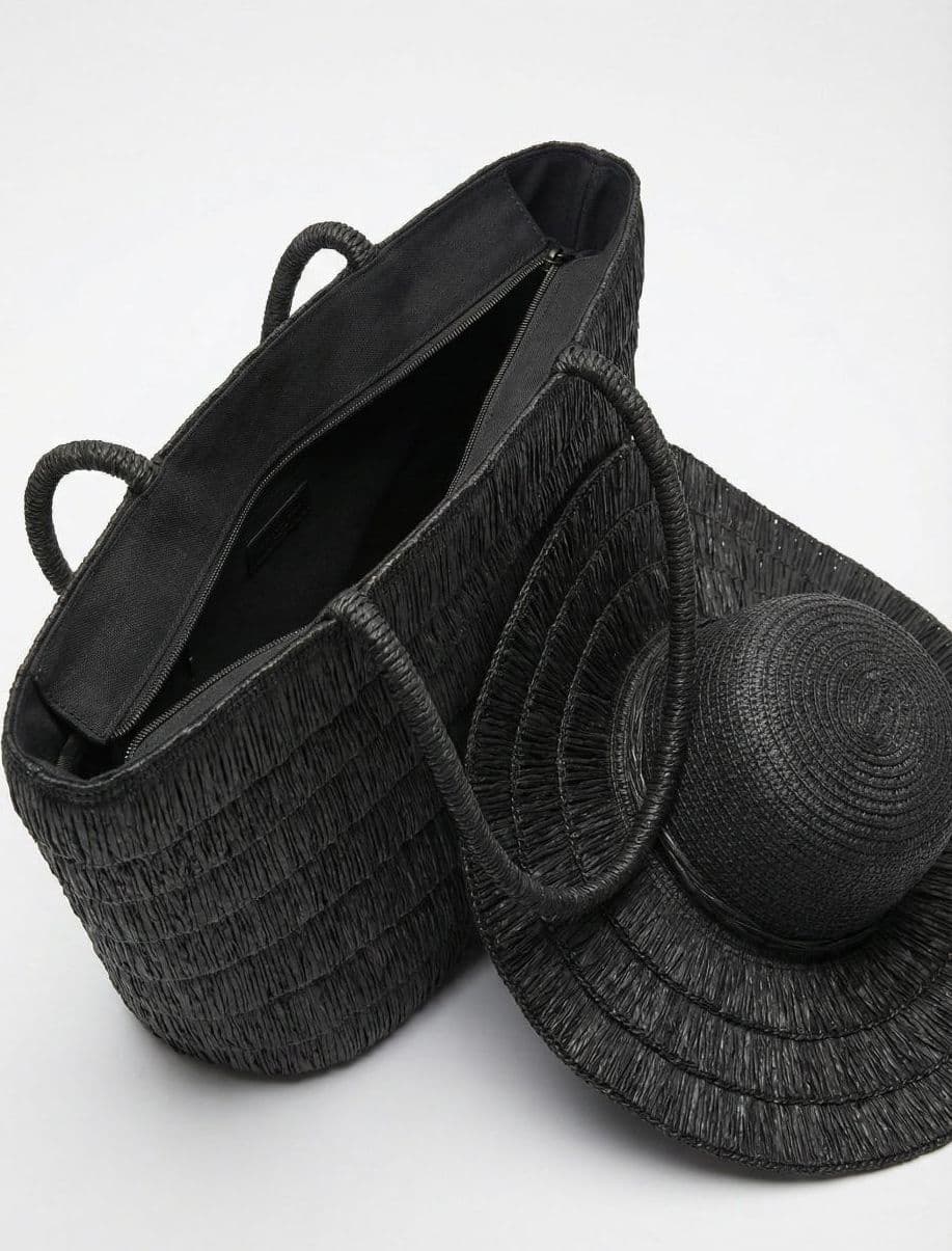 Set Borsa Mare Admas 18041 con Cappello Nero a Tesa Larga in Autocategorizzazione The King Luxury - San Marcellino, commercioVirtuoso.it