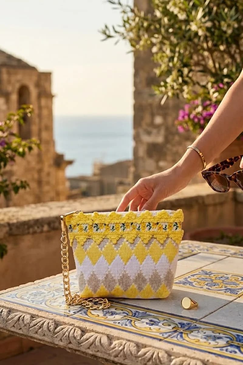 Pochette fantasia con ricami e catenina da polso | PHO Firenze - 3