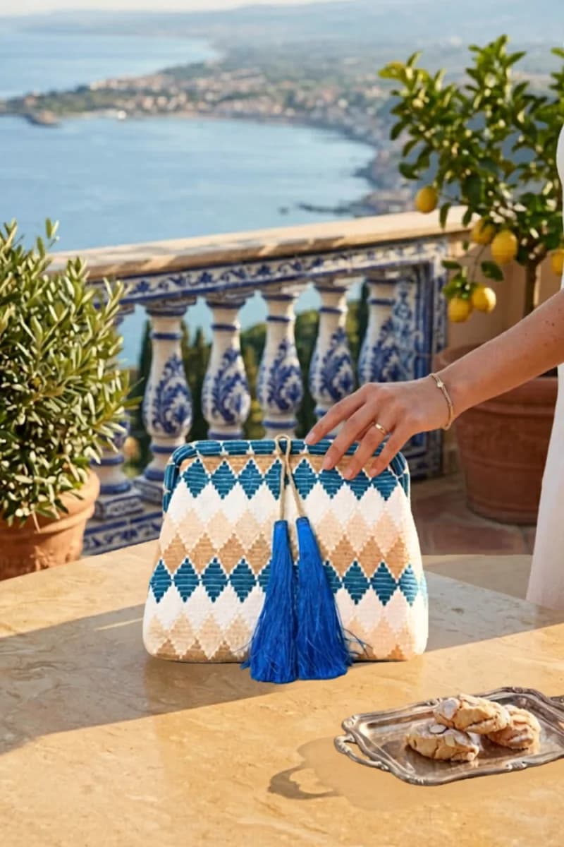 Maxi pochette fantasia con nappe e chiusura a scatto | PHO Firenze - 3