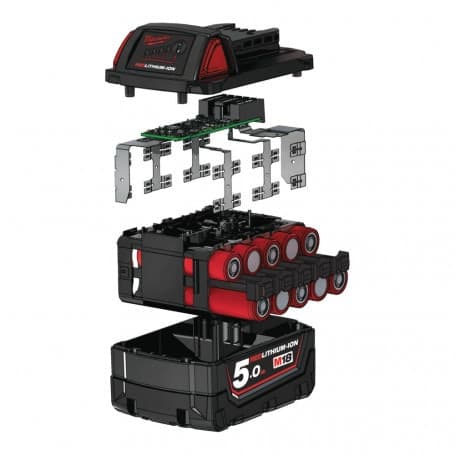 BATTERIA ENERGY KIT M18 NRG-502 2 5Ah+ 1 2Ah + carica 'MILWAUKEE' - 3