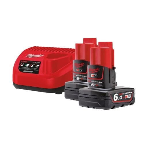 BATTERIA ENERGY KIT M12 NRG-602 2 batterie 6Ah+ carica 'MILWAUKEE' - 4