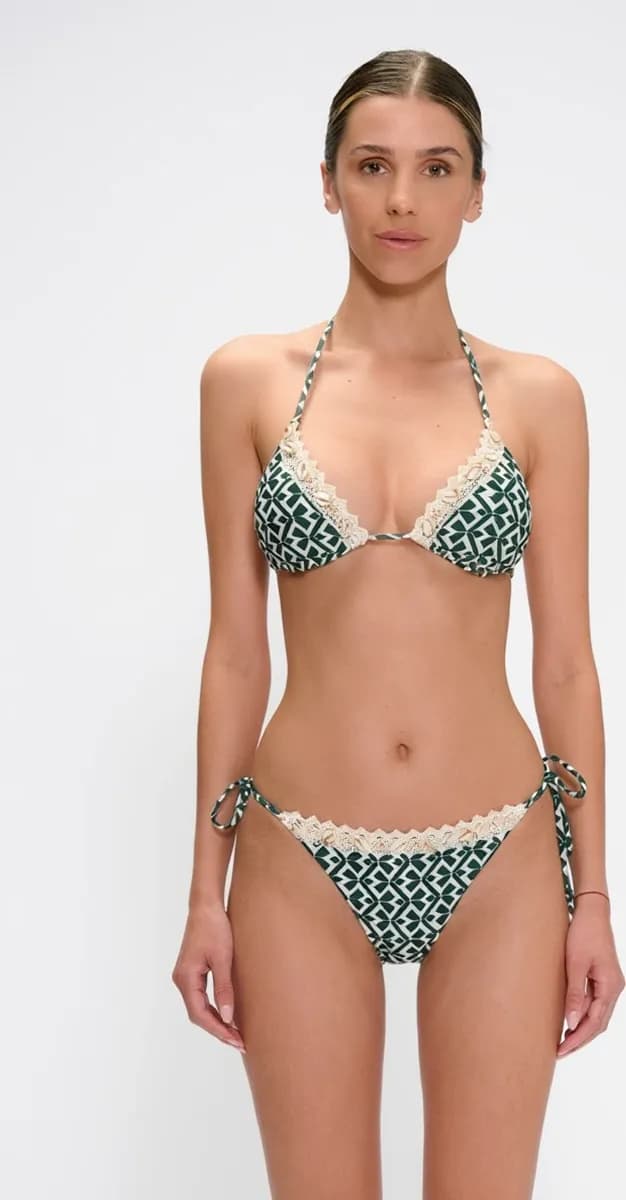 Bikini triangolo con ricami e slip annodato | MARINA ABAGNALE - 3